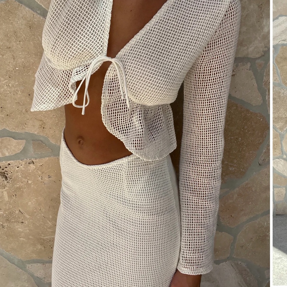 Sabo Skirt White Midi Skirt Set